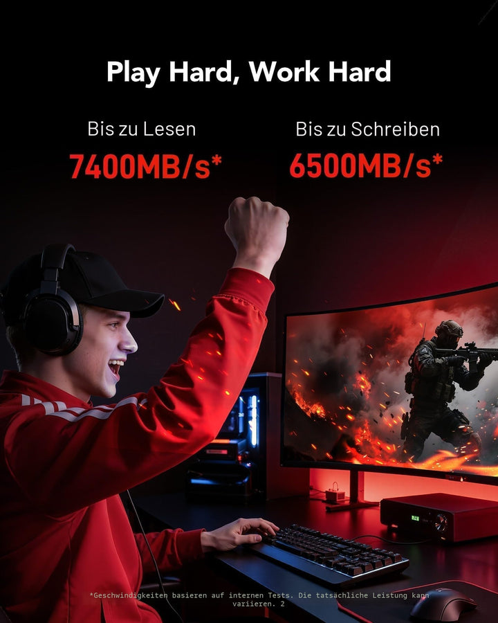 M.2 NVMe SSD 2TB PCIe Gen4 7400 MB/s fuer Gaming und PS5 - Bild 3