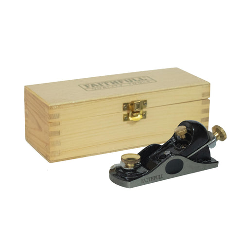 Blockhobel Flachwinkelhobel Gusseisen 160 mm mit Holzbox