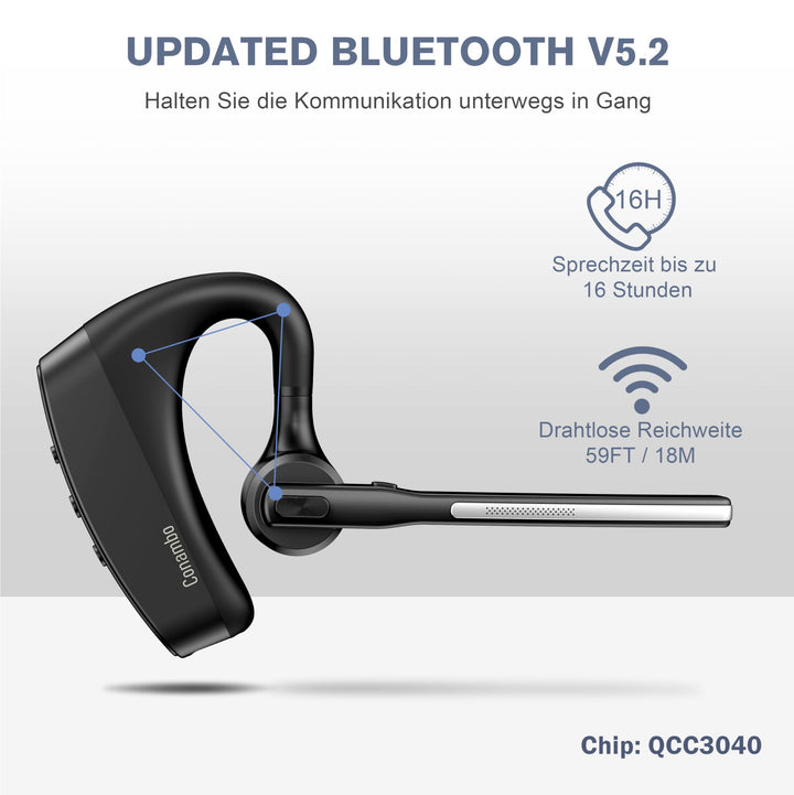 Bluetooth Headset In-Ear 80h Akkulaufzeit CVC 8.0 ENC Mikrofon - Bild 4