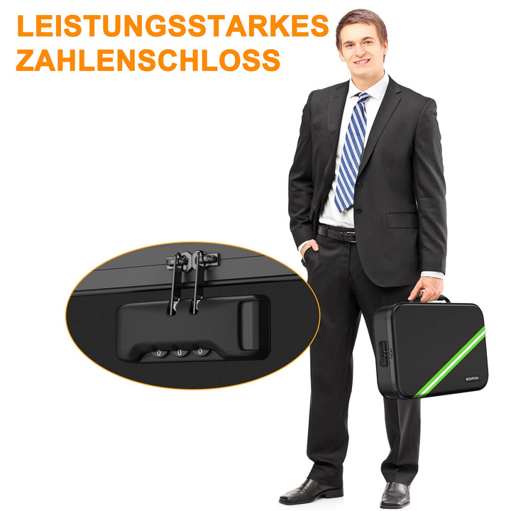 Feuerfeste Dokumententasche mit Zahlenschloss 36x27x10cm schwarz - Bild 9