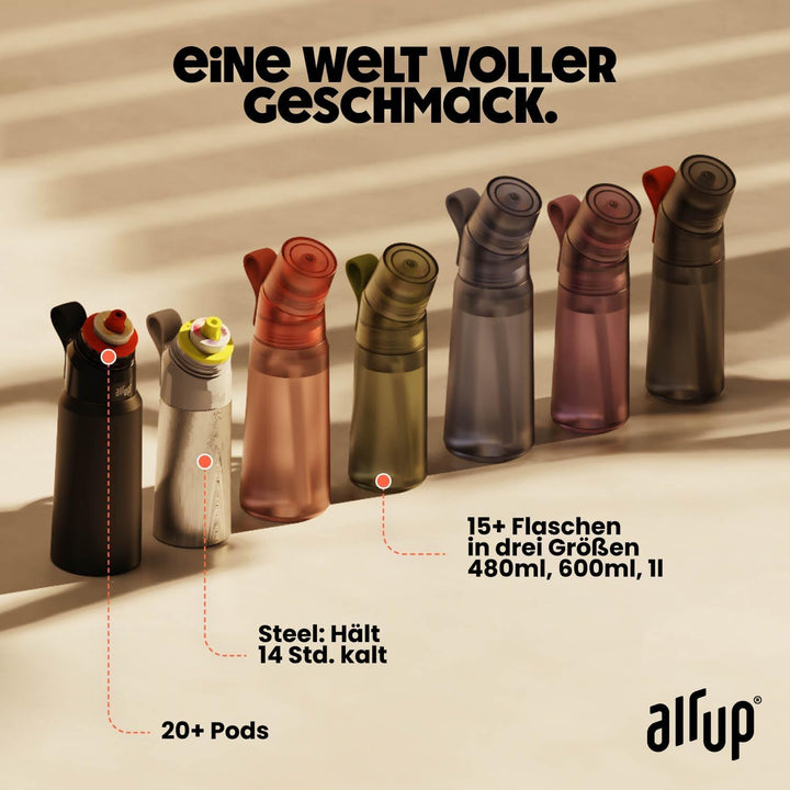 Trinkflasche mit Duft-Pods Starter Set 600ml in Charcoal Grey - Bild 8