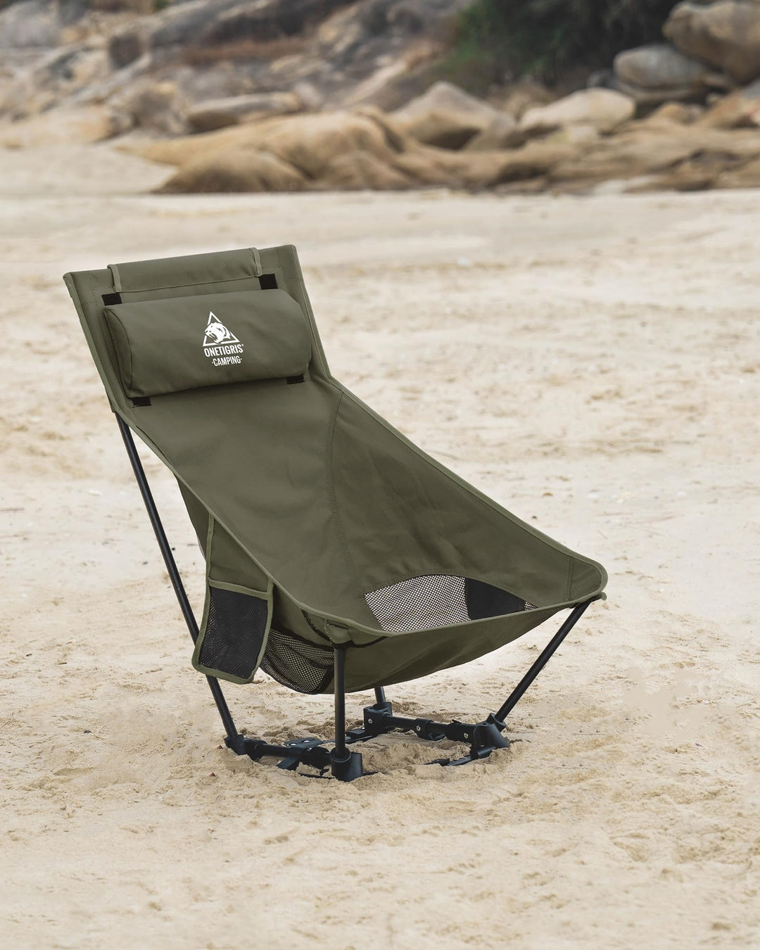 Campingstuhl faltbar Aluminium 125 kg Hochlehner mit Nackenkissen - Bild 7