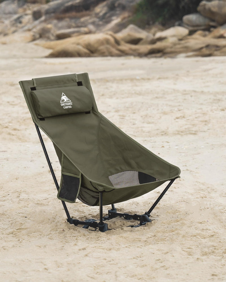 Campingstuhl faltbar Aluminium 125 kg Hochlehner mit Nackenkissen - Bild 7