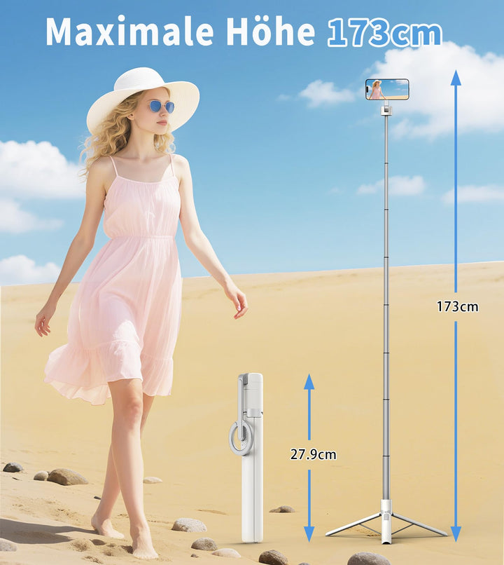 Selfie Stick Stativ MagSafe magnetisch 173 cm Aluminium faltbar - Bild 6