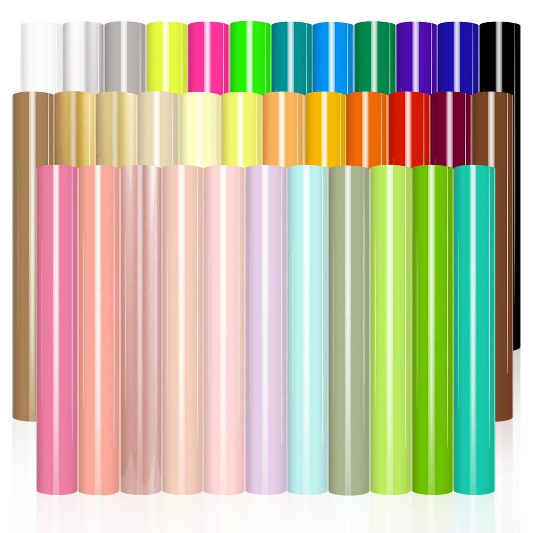 Bügel-Flexfolie Textil 35 Blatt Regenbogenfarben für Plotter &amp; DIY