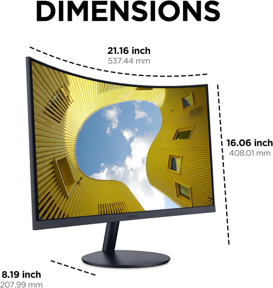 Curved Monitor 23,6 Zoll Full HD 100Hz VA-Panel 178° Sichtwinkel - Bild 7