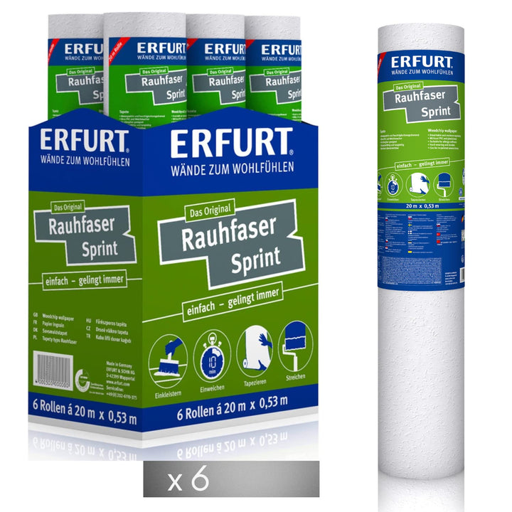 Rauhfasertapete weiss 20x0,53m strukturiert 6 Rollen