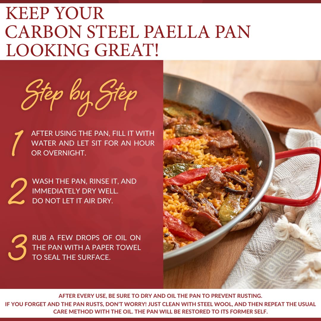 Paella Pfanne Karbonstahl 55 cm für 7–12 Personen - Bild 4