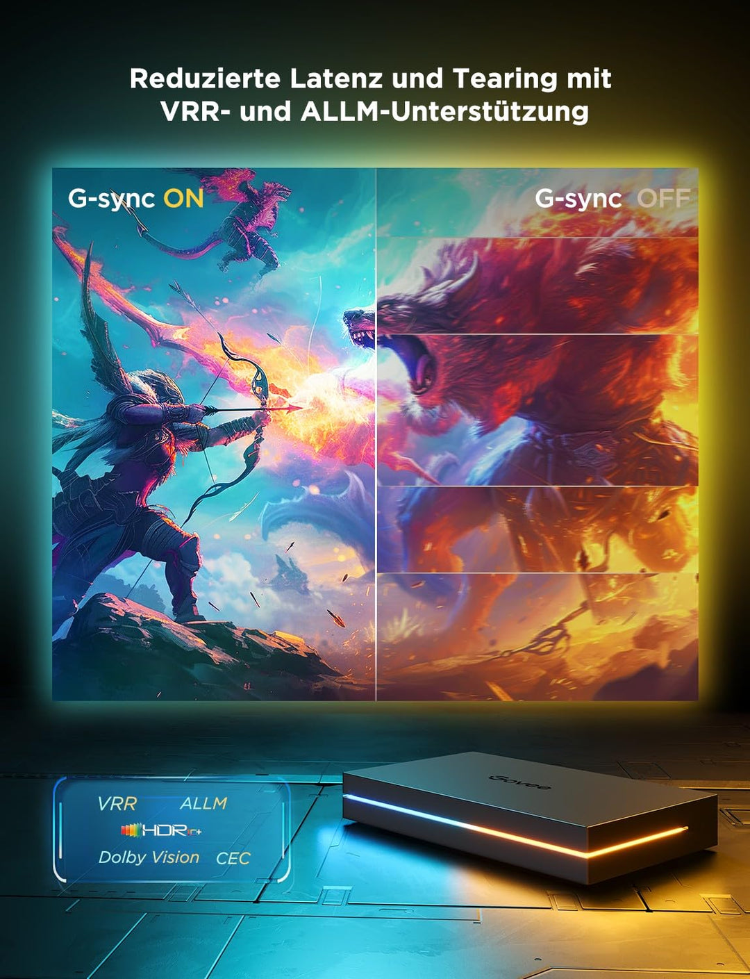 Monitor Hintergrundbeleuchtung HDMI 2.1 Sync Box RGBWIC Gaming LED - Bild 3