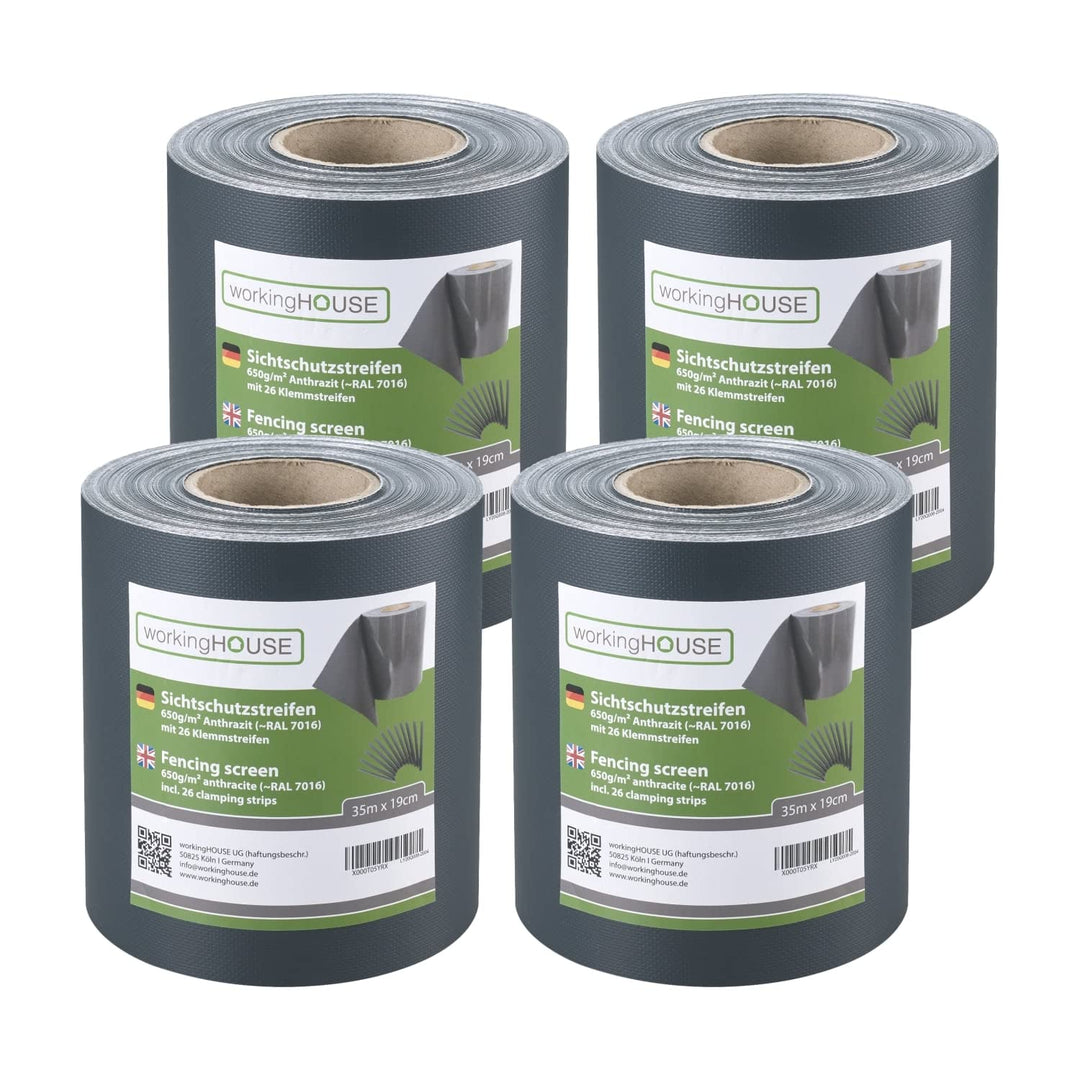 Sichtschutzstreifen Doppelstabmatten PVC 650g/m² 4x35m Anthrazit