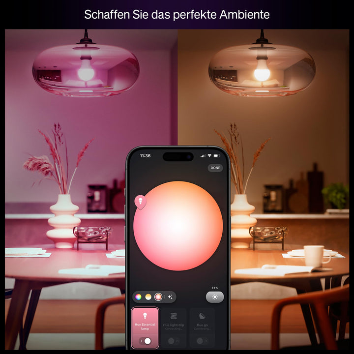 Smart LED Starter-Set E27 mit Bridge, Millionen Farben, dimmbar - Bild 4