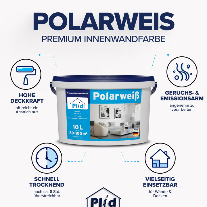 Wandfarbe Weiss matt 5L hochdeckend für Innenräume - Bild 2