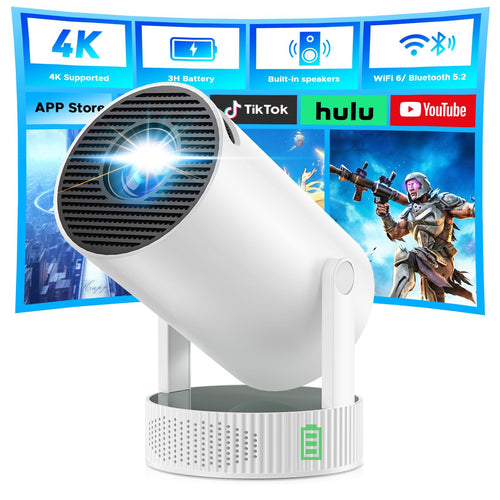 Mini Beamer Akku 4K Android 11 WiFi 6 220° Rotation Heimkino