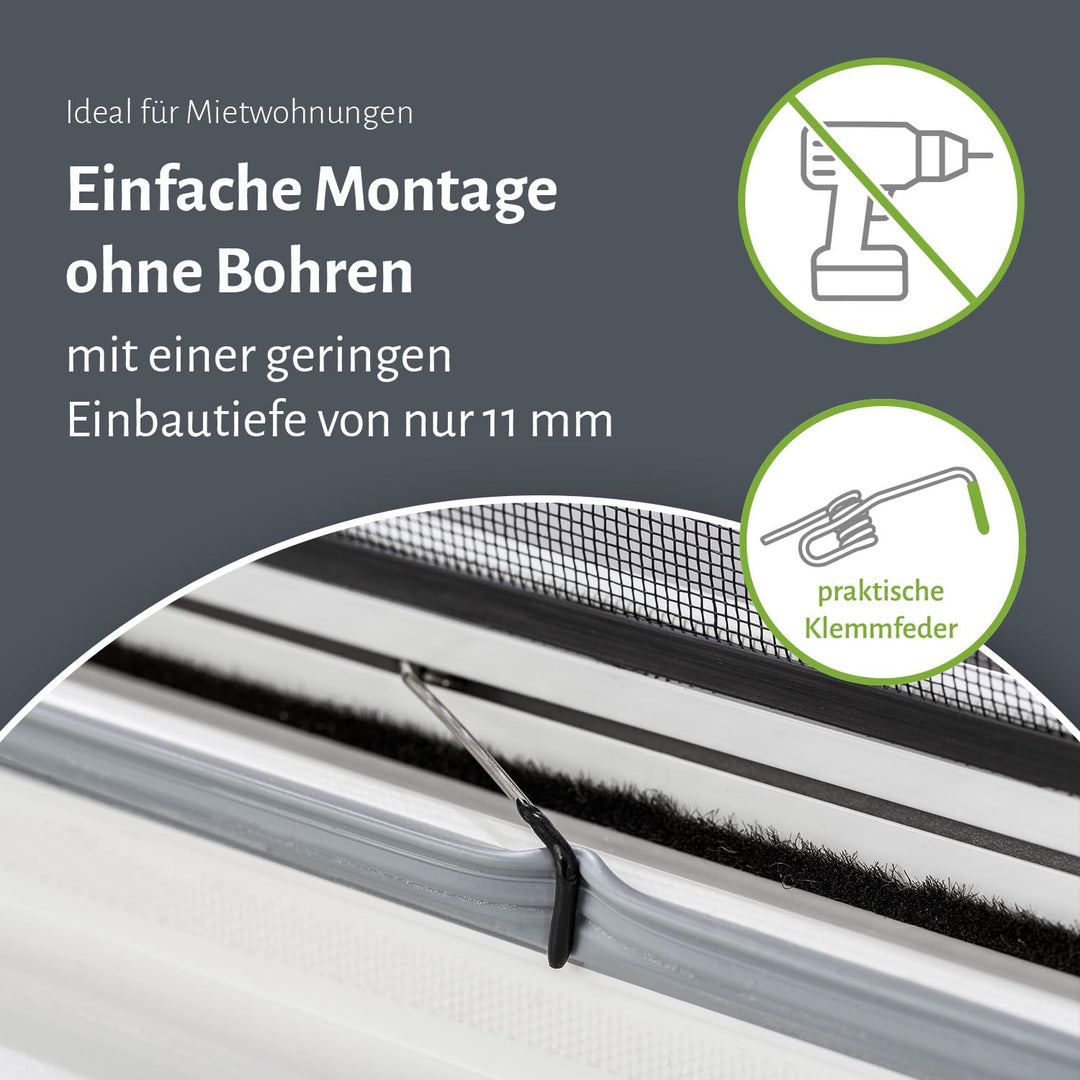 Fliegengitter bodentiefe Fenster Aluminium Slim 130x220 cm anthrazit - Bild 2