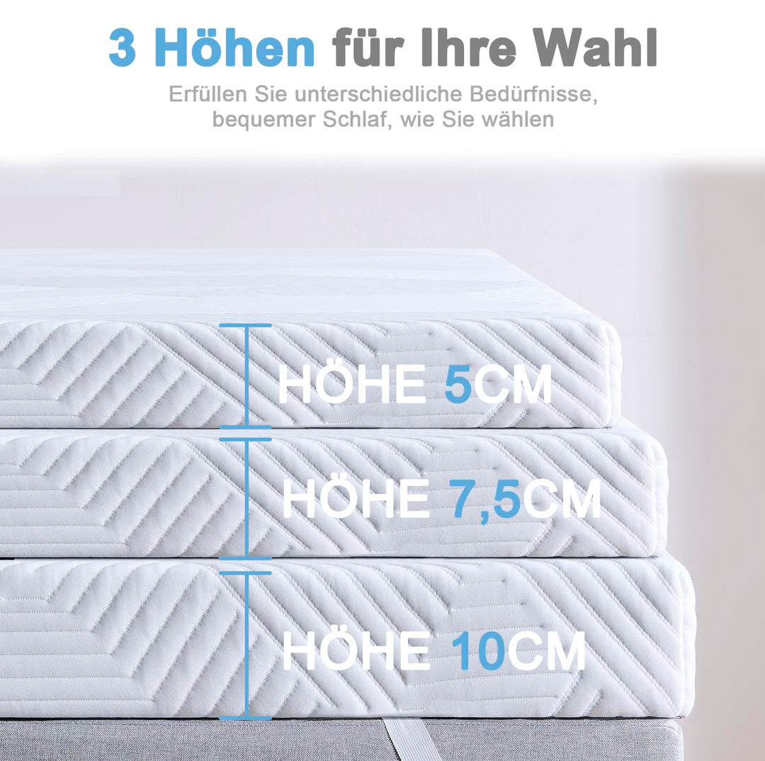 Matratzentopper 140x200 cm Komfortschaum 5 cm mit Geleffekt - Bild 5
