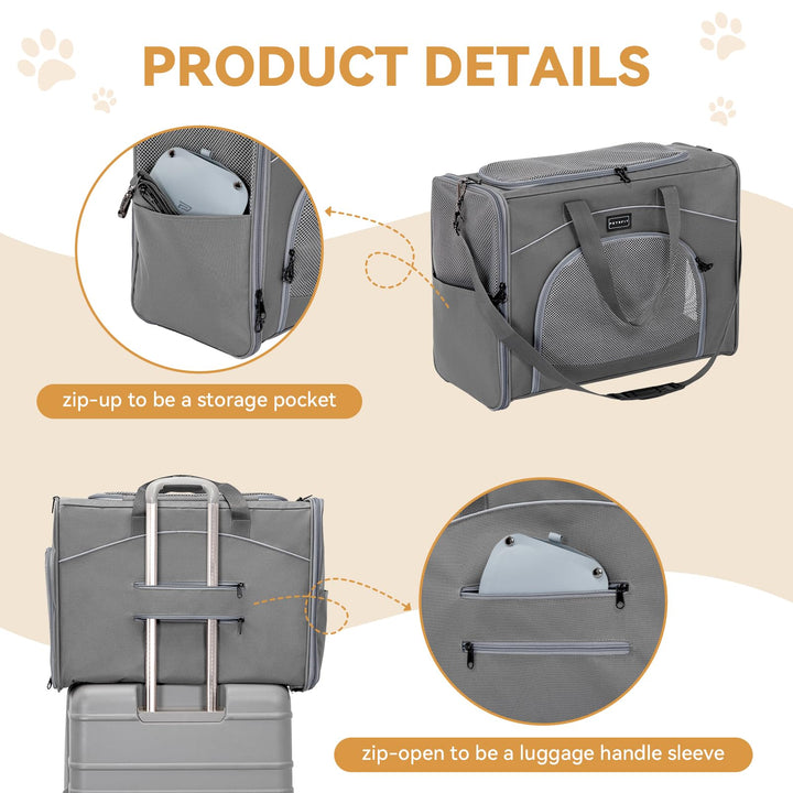 Hundetransporttasche flugtauglich 55x40x23 cm bis 13 kg Grau - Bild 7