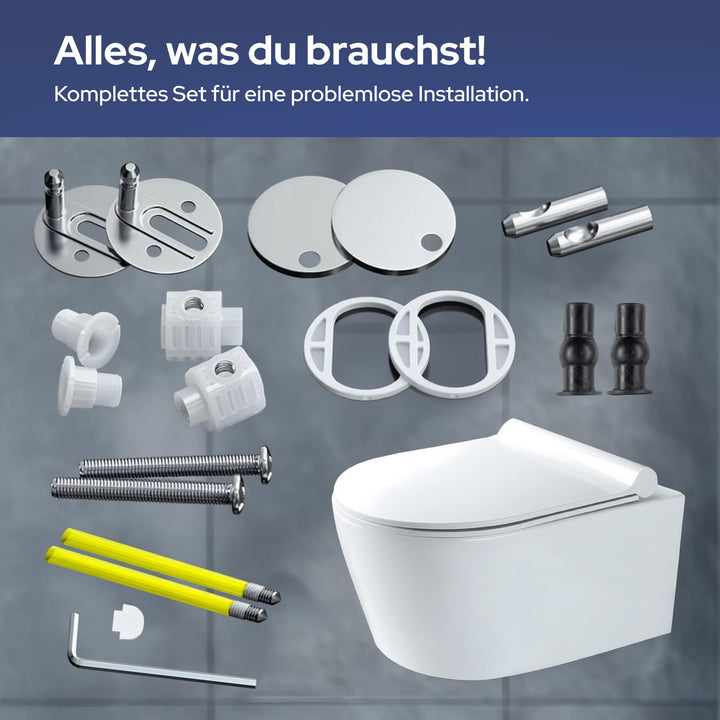 Wand-WC spülrandlos mit Nano-Beschichtung &amp; Absenkautomatik 50x36 cm - Bild 6