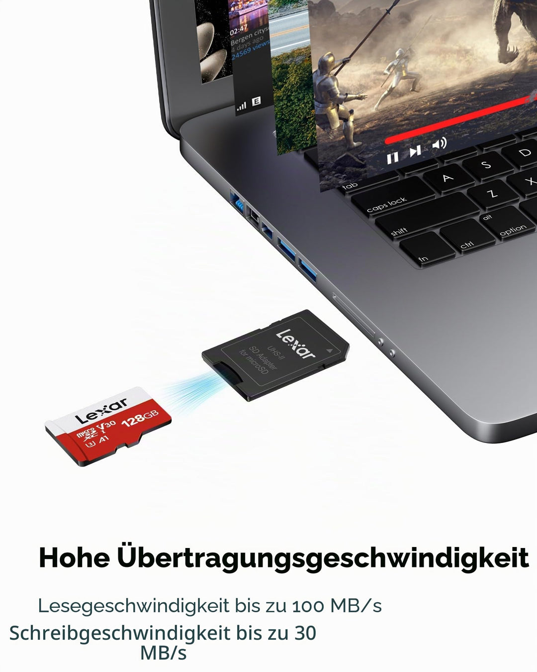 Micro SD Karte 128GB 2er-Pack mit Adapter UHS-I U3 Class 10 A1 - Bild 2