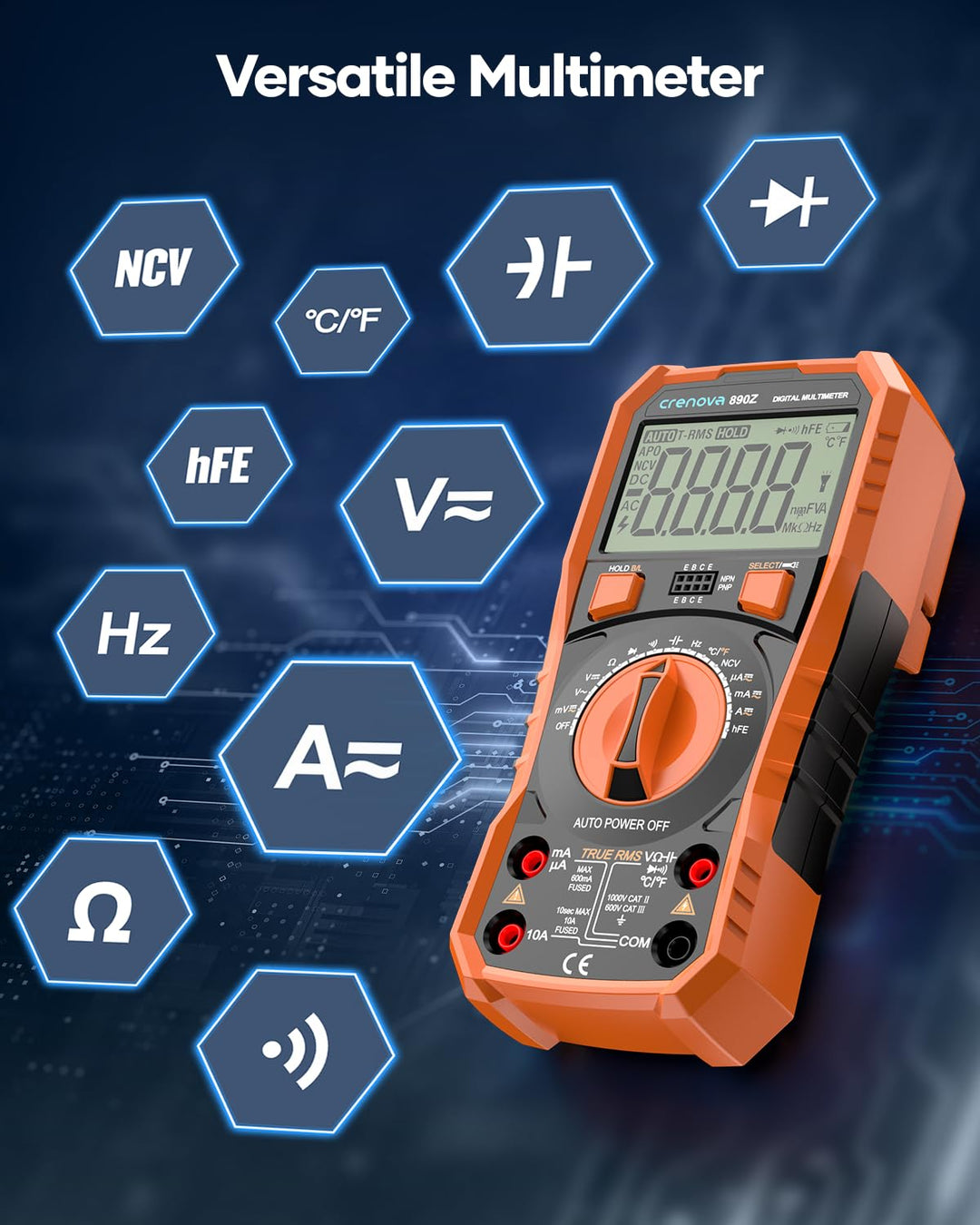 Digitalmultimeter TRMS 6000 Counts Auto-Ranging 10 Messfunktionen - Bild 2