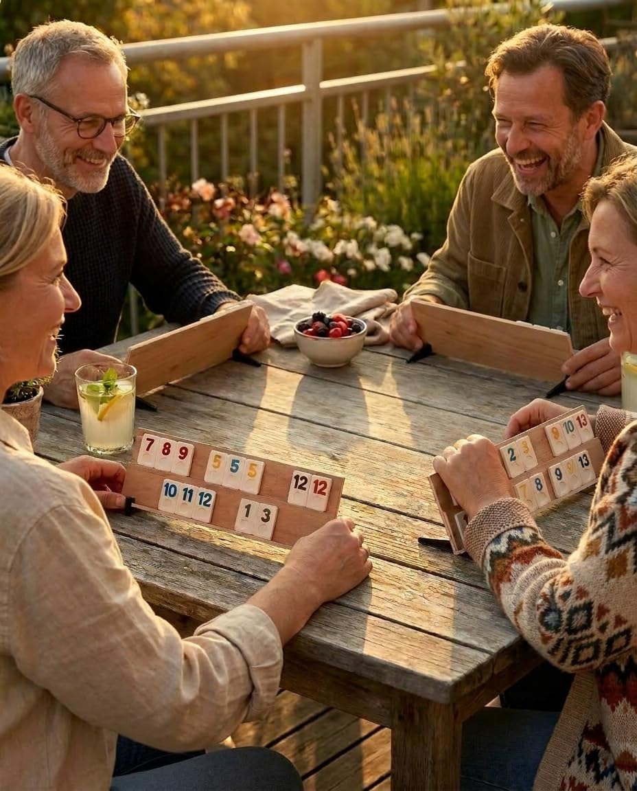 Rummy Holzspiel massives Buchenholz für 4 Spieler - Bild 8