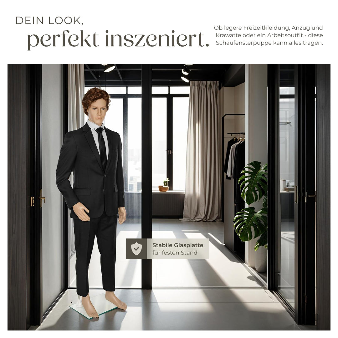 Schaufensterpuppe Herren lebensgroß, beige, drehbarer Kopf - Bild 5