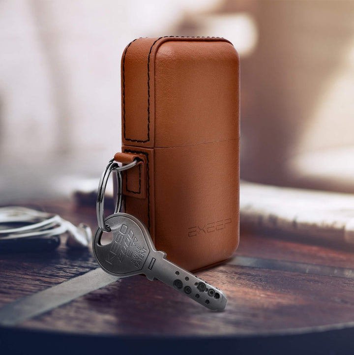 RFID Blocker Schlüsseletui Echtleder für Keyless-Go Autoschlüssel, Braun - Bild 5