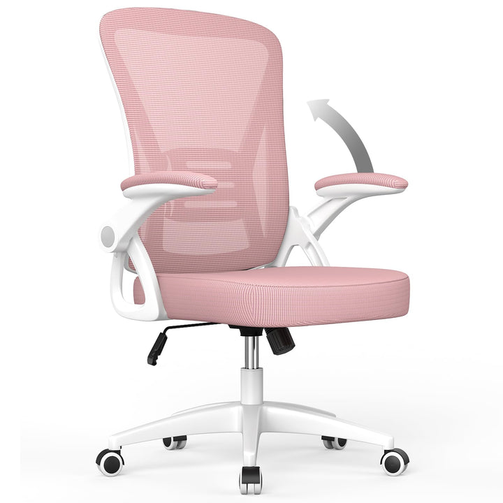 Bürostuhl Ergonomisch Netz Lordosenstütze 360° Rosa