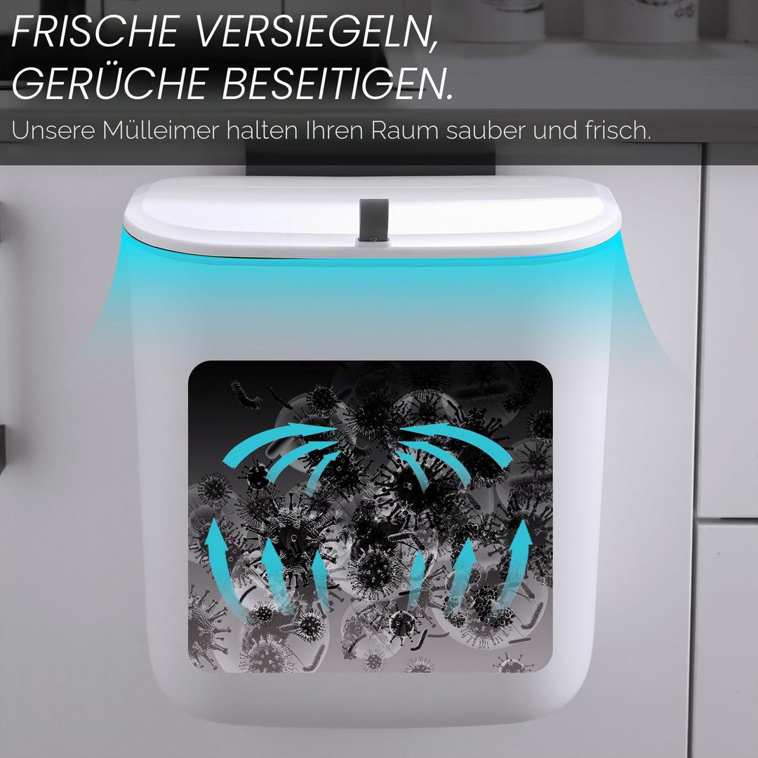Hängender Mülleimer mit Deckel 10 L Polypropylen für Schranktür - Bild 9