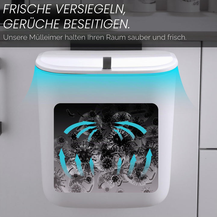 Hängender Mülleimer mit Deckel 10 L Polypropylen für Schranktür - Bild 9