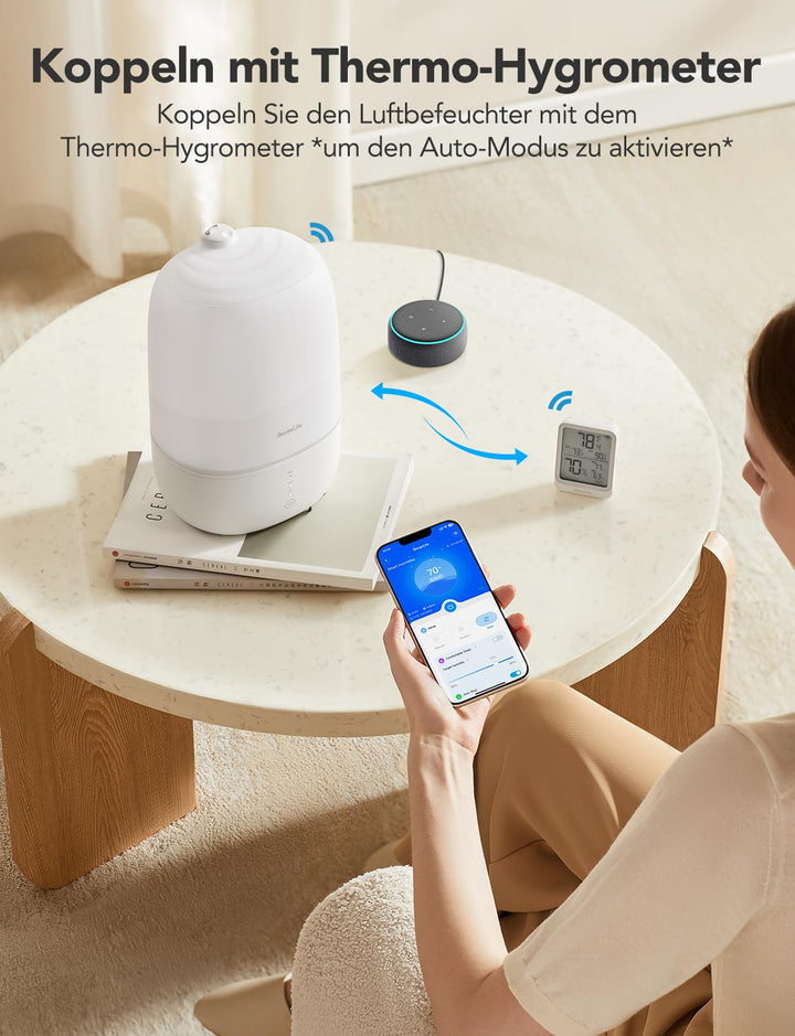 Luftbefeuchter Ultraschall 3L Top-Fill mit App-Steuerung und RGB-Licht - Bild 4