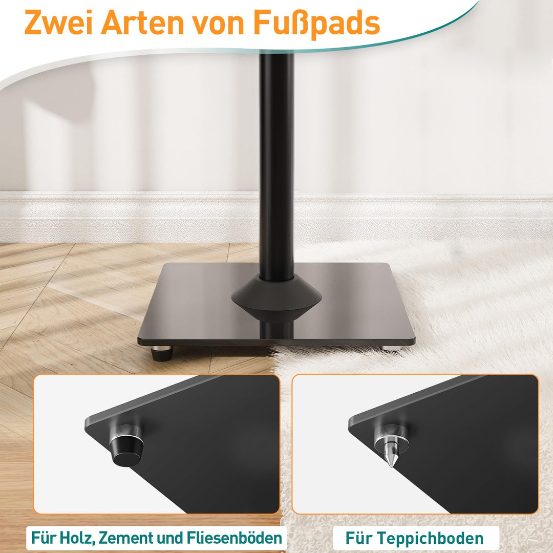 Lautsprecherständer für Sonos Era 300 Stahl/Glas 80,7 cm Schwarz - Bild 6