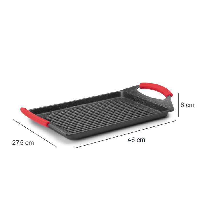 Grillplatte Aluminiumguss Antihaft PFOA-frei 33x25 cm Induktion - Bild 2