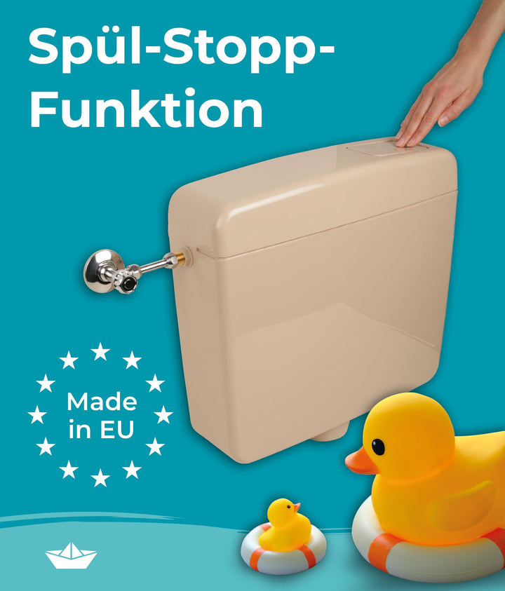 Aufputz-Spülkasten WC schmal 6–9 Liter Start-Stopp Beige-Bahamabeige - Bild 2