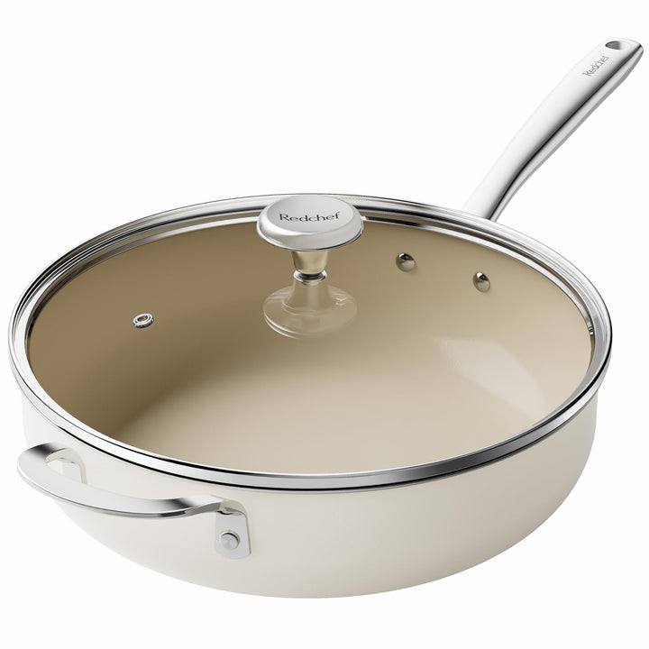 Bratpfanne 28cm Keramik Antihaft mit Deckel PTFE-frei Induktion