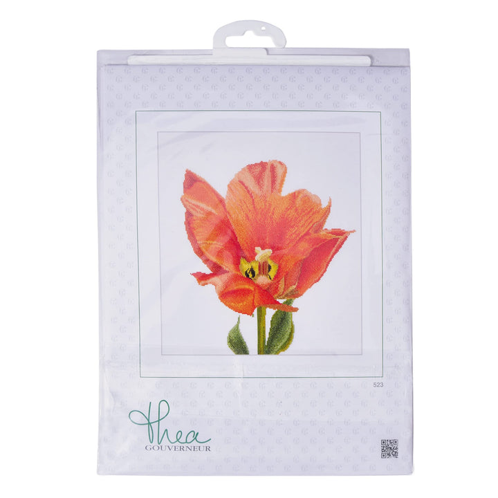 Kreuzstich-Set Triumph-Tulpe Orange Leinen 32 Count 34x36 cm - Bild 5