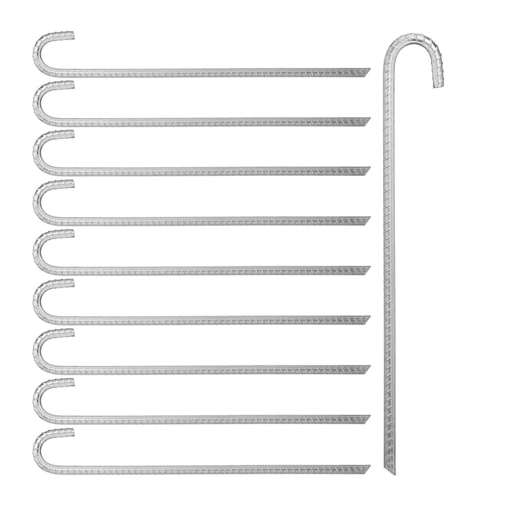 Zeltheringe Bodenanker 40er Set verzinkter Stahl 45 cm Silber - Bild 8