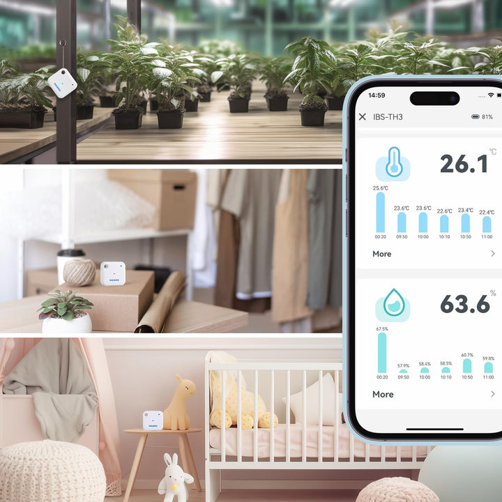 WLAN Thermometer Hygrometer mit App Temperatur Luftfeuchte -20 bis 60°C - Bild 7