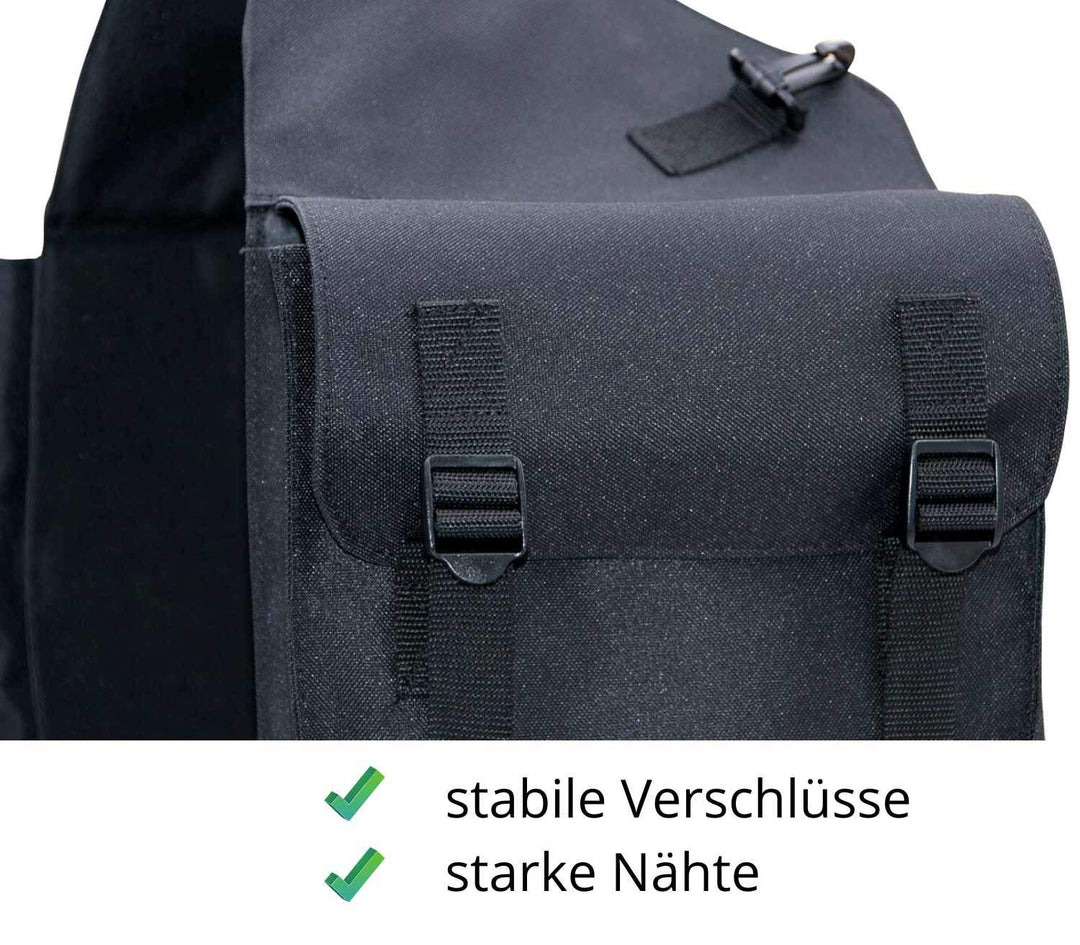 Satteltasche Pferd Cordura Doppelpacktasche schwarz 30x24x10 cm - Bild 4