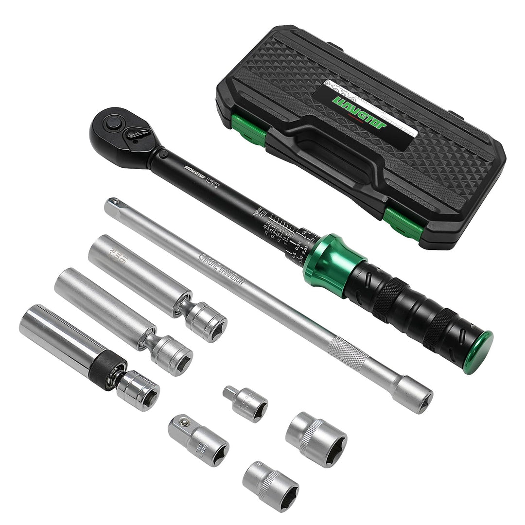 Zündkerzen-Set 9-teilig 3/8 Zoll Drehmomentschlüssel 5-60 Nm Chrom-Vanadium