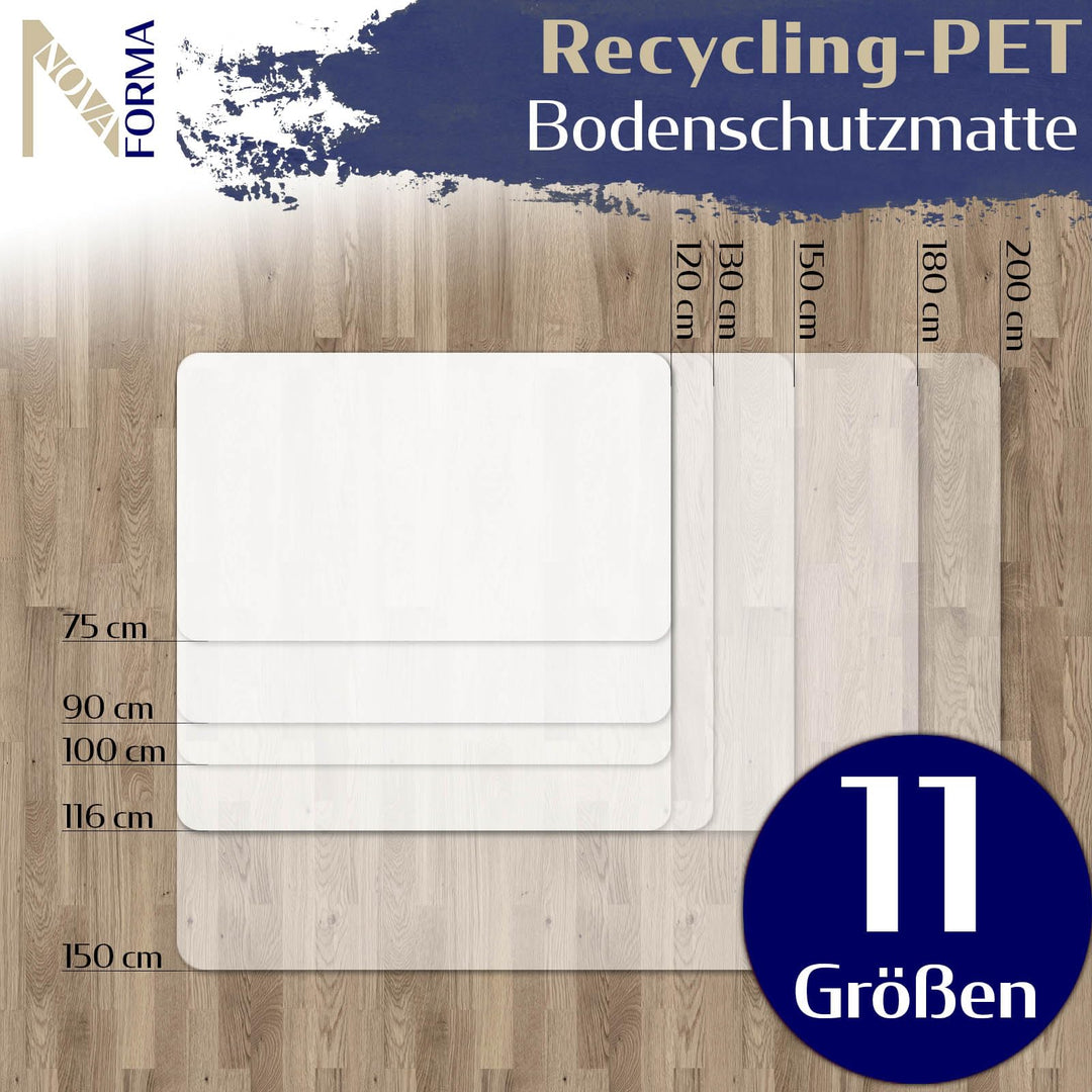 Bodenschutzmatte PET transparent 120x150 cm für Hartböden - Bild 2