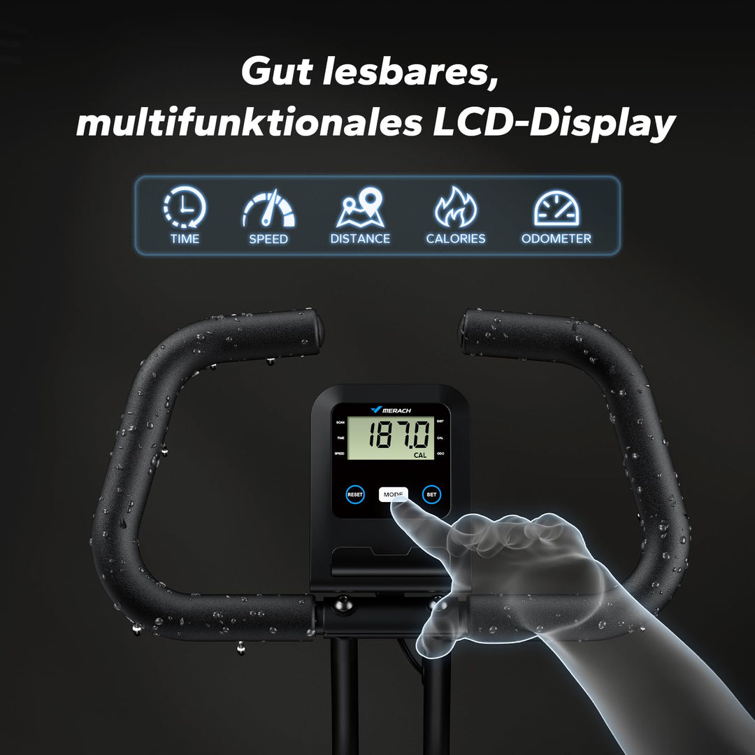 Heimtrainer klappbar mit LCD-Monitor 16 Stufen Magnetwiderstand - Bild 5