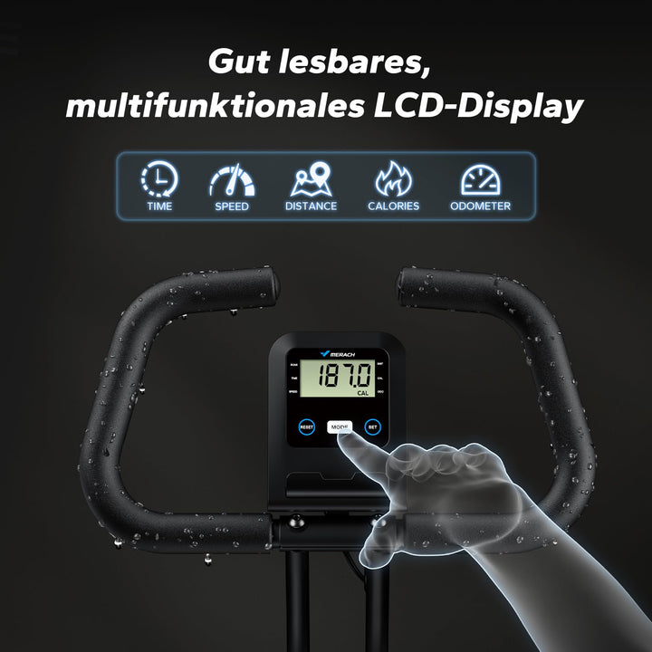 Heimtrainer klappbar mit LCD-Monitor 16 Stufen Magnetwiderstand - Bild 5