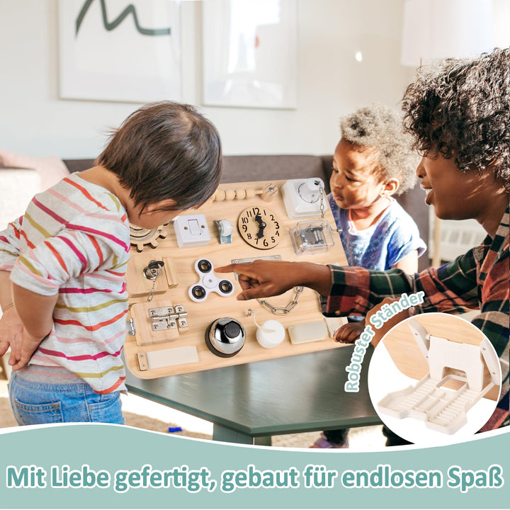 Montessori Busy Board Holz mit 18 Aktivitäten für Kleinkinder - Bild 6