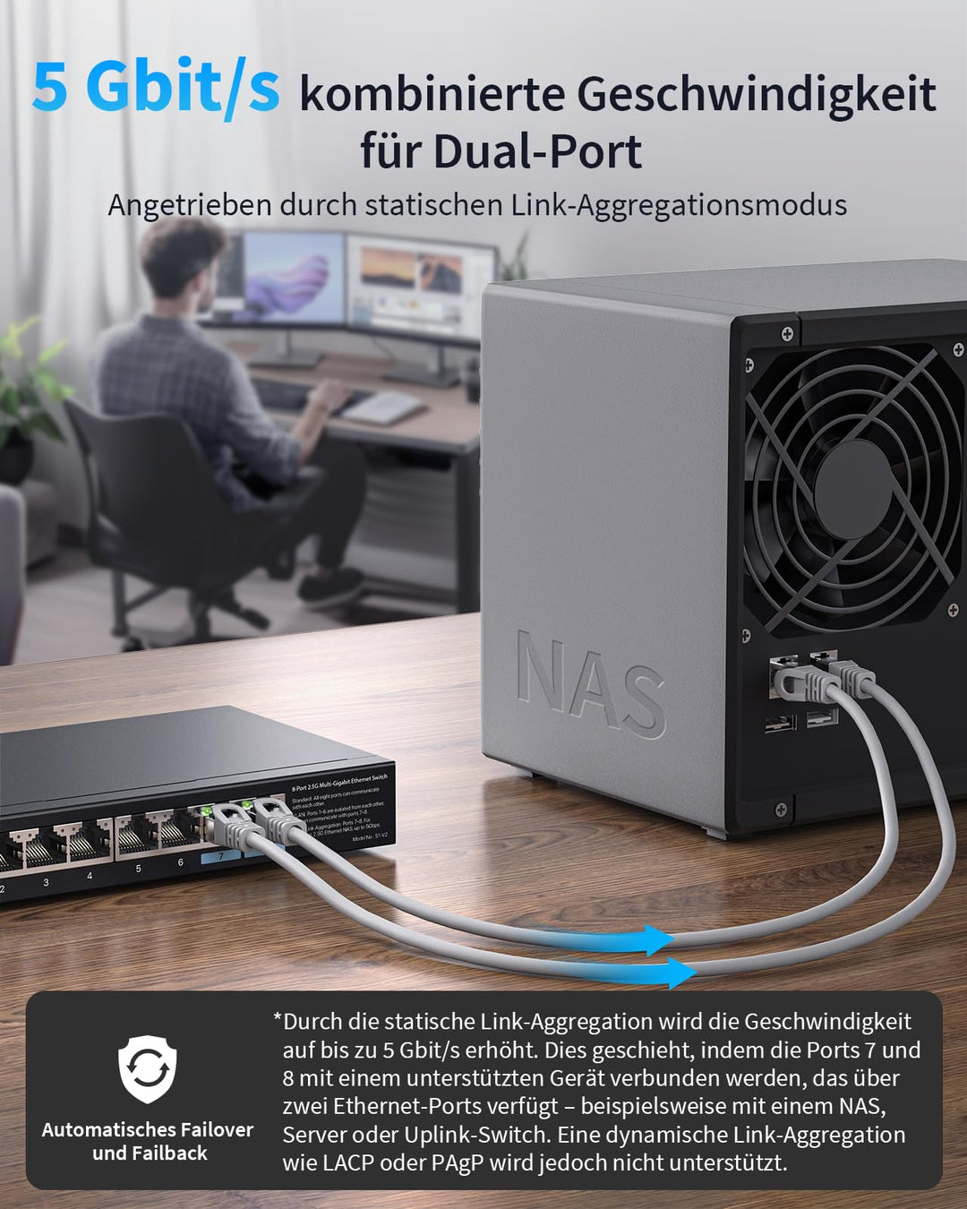 Netzwerk Switch 8-Port 2,5 Gbit/s mit VLAN &amp; Link Aggregation - Bild 5
