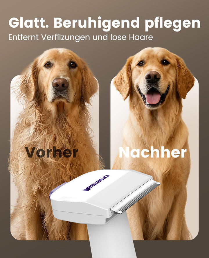 Hundebürsten-Staubsauger 4-in-1 mit Saugbürste leise 60dB lila - Bild 5