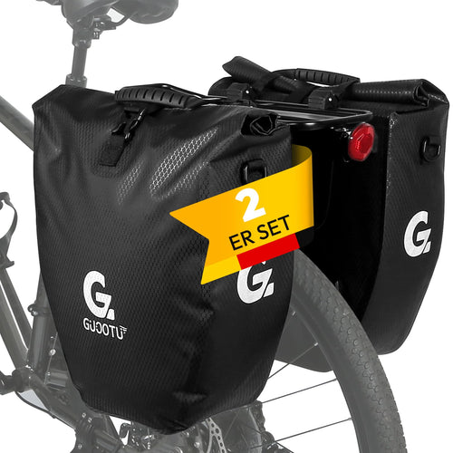 Fahrradtasche Gepäckträger 40L wasserdicht 2er Set mit Schultergurt
