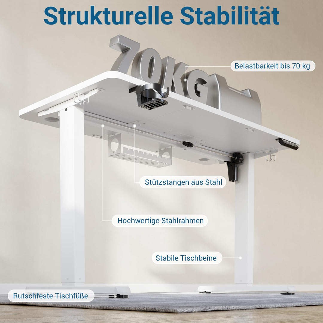 Höhenverstellbarer Schreibtisch elektrisch 120x60 cm mit Speichertasten - Bild 7