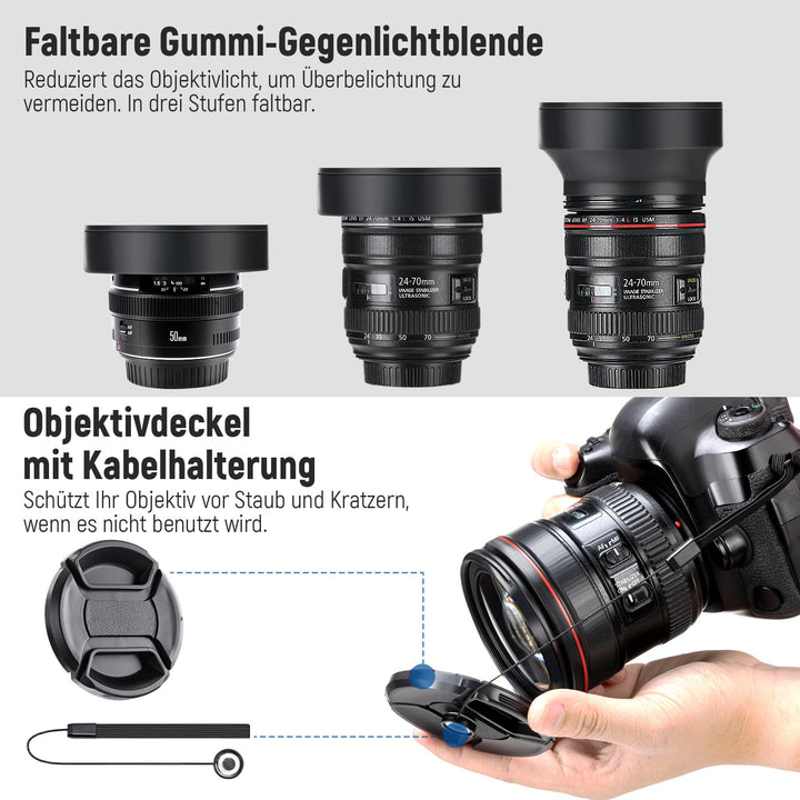 Objektivfilter Set 58mm UV CPL FLD ND2/4/8 mit Blenden 9-teilig - Bild 6