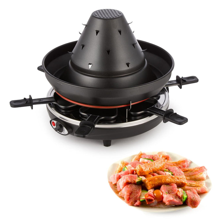 Raclette-Tischgrill 2-in-1 mit Tartarenhut 1500W für 6 Personen