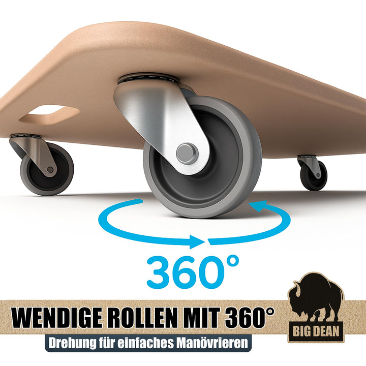 Möbelroller 250 kg Traglast MDF 59x29 cm 3er-Set Schwerlastrollen - Bild 2